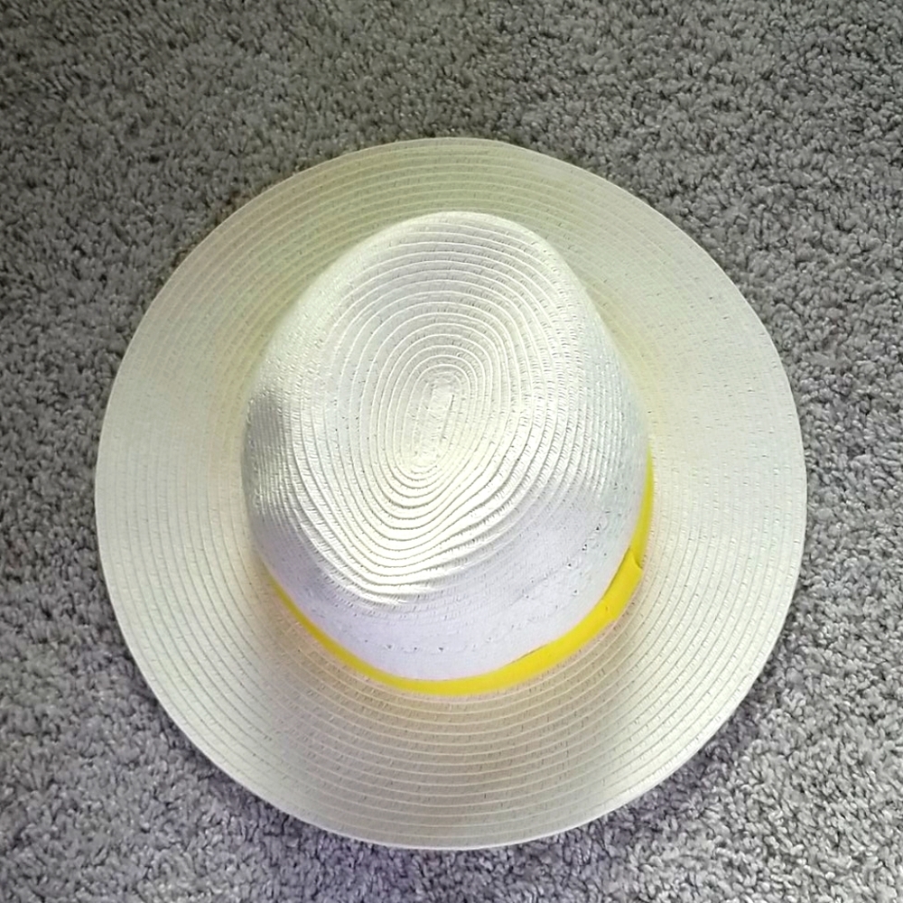 White and yellow hat